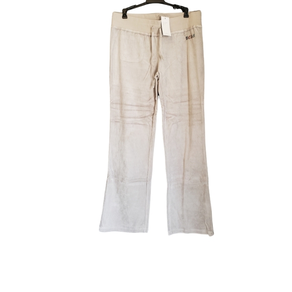 BCBGMAXAZRIA Velour Wide-Leg Gray Suit Pants Size L - Picture 1 of 6